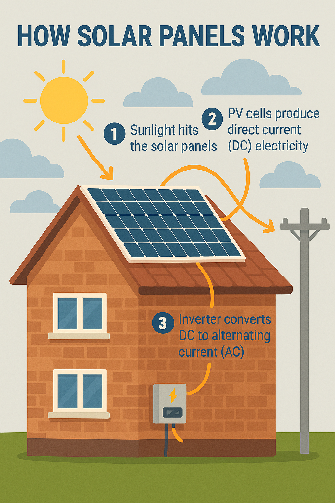 An image showing how solar panels work